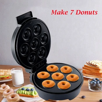 Электрическая машина для приготовления пончиков 1200 Вт, Кухонная машина для приготовления пончиков с антипригарным покрытием, Детские закуски, десерты, Для приготовления завтрака, 7донатов, штепсельная вилка США