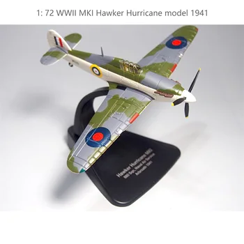 1: 72 Модель MKI Hawker Hurricane времен Второй мировой войны 1941 года из сплава, коллекция готовой продукции