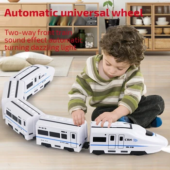 1: 8 Harmony Railcar, имитирующий скоростной железнодорожный поезд, игрушки для мальчиков, Электрический звуковой световой поезд, модель EMU, головоломка, детская автомобильная игрушка