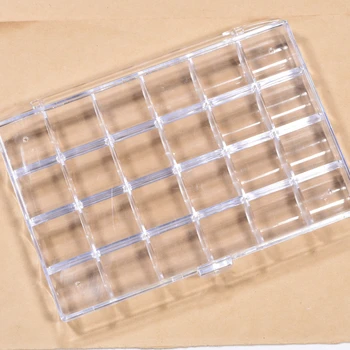 1 шт./лот, Пластиковая Прозрачная коробка с 24 Сетками, Акриловая Косметичка для Дизайна ногтей, Коробка для таблеток, Портативный Контейнер для хранения Y2661
