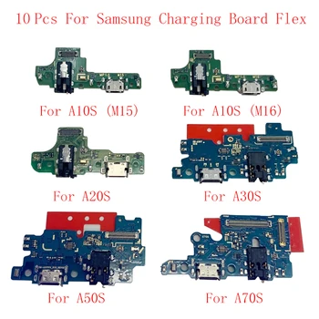 10 шт./лот, USB-порт Для зарядки, Соединительная плата, Гибкий кабель Для Samsung A10S 107F, A20S A207F, A30S A307F, A50S A507F, A70S, USB-плата