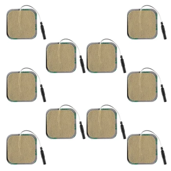 10 Шт. Многоразовые электродные накладки Сменные накладки для блока Tens Самоклеящиеся электродные накладки для аппарата цифровой терапии Tens