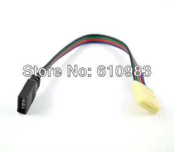5 шт./лот, 15,7 см, черная 4-контактная светодиодная лента, переходящая от женского к белому 4-контактному кабелю RGB Без сварки
