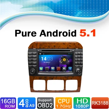 Android 5.1 Автомобильный DVD GPS Навигация для Mercedes-Benz S Class S500 S600 S280 S320 S350 S400 S420 S430 W220 W215 (1998-2005)