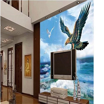 beibehang Большая гостиная диван обои Mirs wings 3D стереоскопический телевизор настенная роспись обои фон зеленые обои
