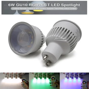GU10 6 Вт RGB + CCT светодиодный Прожектор Многоцветный + Белый FUT106 RGBCCT Лампа С Регулируемой Яркостью Miboxer 85-265 В Для Домов, Ресторанов, Баров Roon