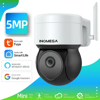 INQMEGA Smart Tuya 5MP WIFI PTZ IP-камера 1080P HD Автоматическое Отслеживание Мониторинг Прожектор CCTV Камера Безопасности Alexa Google Cam