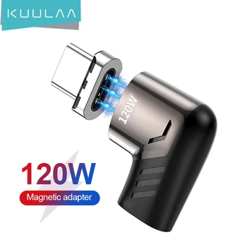 KUULAA 120 Вт Магнитный адаптер USB Type C для MacBook Pro с Разъемом для зарядки USB Type C на Локте для Huawei Magnet USB-C Adapter