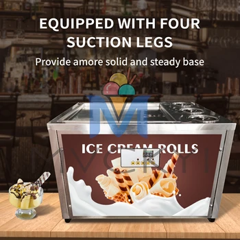 Mvckyi Квадратная Электрическая Машина для приготовления мороженого в рулонах/Машина для приготовления жареного мороженого в рулонах/Сковорода для замороженного йогурта в рулонах