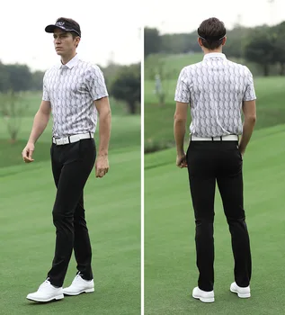 PGM Одежда для гольфа Мужская футболка с коротким рукавом для гольфа с принтом для отдыха Мужская одежда