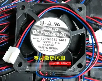 Sanyo Denki 109R0612H401 DC 12V 0.11A 60x60x25 мм 3-проводной Серверный вентилятор охлаждения