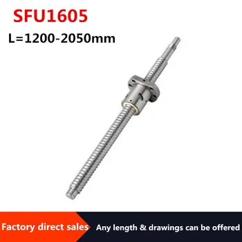 SFU 1605 C7 1200-2050mm индивидуальный шлифовальный шариковый винт 5 мм с шариковой гайкой SFU1605 + конец, обработанный для ЧПУ diy kit SFU