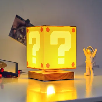 Super Mario Bros Светодиодная настольная лампа Mark Brick, Ночник, USB-зарядка, Настольная лампа, Декоративный светильник, подарки для детей на День рождения