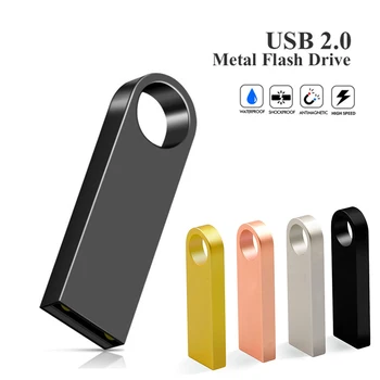 USB-накопитель 128 ГБ 64 ГБ 32 ГБ Memory Stick Водонепроницаемый USB2.0 Серебристый металлический флешка Быстрая доставка