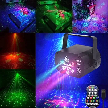 USB Перезаряжаемые 120 Моделей Лазерного Проектора с Подсветкой RGB + УФ DJ Disco Stage Party Огни для Рождества, Хэллоуина, Дня Рождения, Свадьбы