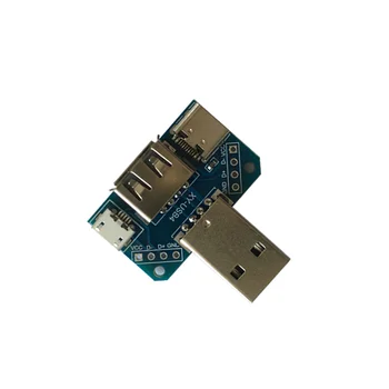 XY-USB4 USB-адаптер с разъемом USB для подключения к Type-c Micro Female USB 2,54 мм-4P Тестовая плата для передачи данных Плата USB-адаптера Коммутатор
