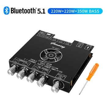 YS-AS21 2 * 220 Вт + 350 Вт 2,1-Канальный Цифровой усилитель мощности BT Плата TPA3255 AMP Сабвуфер Высокие басы Аудио приложение USB функция