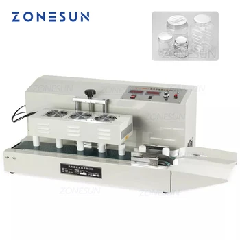 ZONESUN Транзисторная настольная электромагнитная машина непрерывного индукционного запайки для бутылки с витаминным лекарством