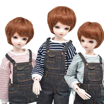 Аксессуары для кукол BJD, одежда, подходит на 43-45 см, 1/4 MSD MK MYOU, модная футболка в полоску, джинсовый комбинезон