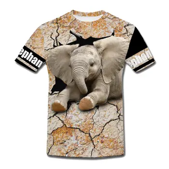 Брендовая летняя футболка BIANYILONG, мужская футболка с рисунком животного, слона, 3D печать, Harajuku, уличная спортивная футболка с короткими рукавами