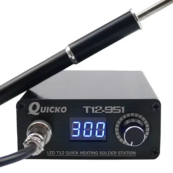 Быстрый нагрев T12-951 светодиодная цифровая паяльная станция электронный паяльник сварочный инструмент с металлической ручкой M8