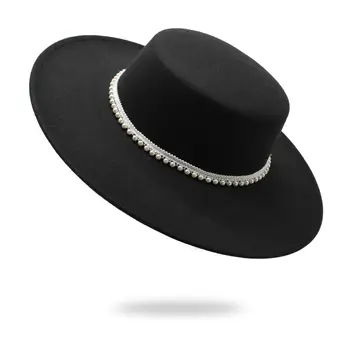 демисезонная мода 2022, женская кепка, шляпы, жемчужные фетровые шляпы с широкими полями, дизайнерская пляжная элегантная свадебная шляпа с рисунком, круглая