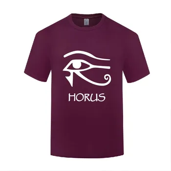 Забавная хлопковая футболка Horus, натуральные мужские летние футболки с круглым вырезом и коротким рукавом, топы на заказ, тройники