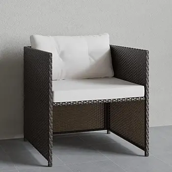 Комбинируйте уличную мебель-Акцентный стул из ротанга / Кремовый, Белый / Коричневый Стул для зала ожидания, Белый стул, Милый стул, Напольные стулья Ch