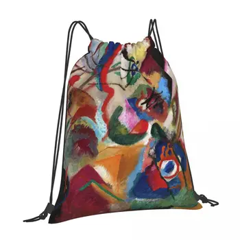 Красивые сумки с принтом Масляной живописи, Легкие сумки на шнурках с функциональностью рюкзака, идеально подходящие для кемпинга и пеших прогулок