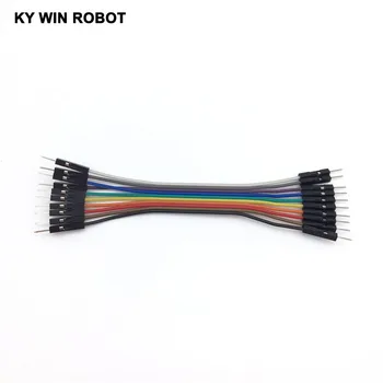 Линия DuPont 10шт 10 см 2,54 мм 1p-1p Контактный разъем от мужчины к мужчине, цветной макетный кабель, перемычка для Arduino