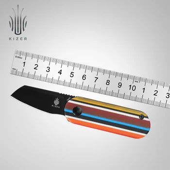 Маленький EDC-Нож серии Kizer Serape V2583C1 Mini Bay, Новая Красочная Ручка G10 со Стальным Лезвием 154 см, Уличные Охотничьи Ножи