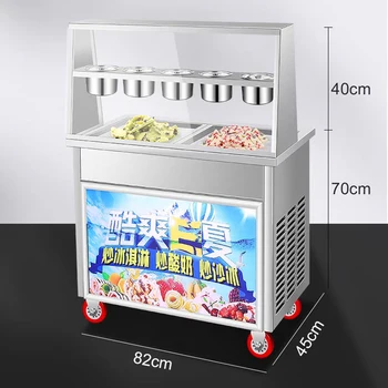 Машина для производства рулонов мороженого на квадратной плоской сковороде из нержавеющей Стали, коммерческая машина для производства жареного льда