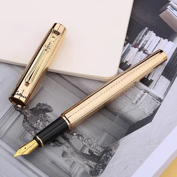 Металлическая Авторучка Picasso 933, Авиньон, Золотой Иридий, средний 0,6 мм, Золотой зажим для письма, Чернильная ручка для офиса, бизнес-школы