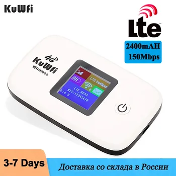 Мобильный WIFI-маршрутизатор KuWFi 150 Мбит/с, 4G Wi Fi-маршрутизатор С sim-картой, Точка доступа, Батарея 2400 мАч, Высокоскоростной Интернет, Портативный LTE-маршрутизатор