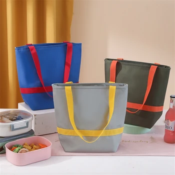 Модная Женская Изоляционная сумка для ланча из ткани Оксфорд, пищевой Ланчбокс, термоохладитель для еды, школьные сумки для хранения Бенто