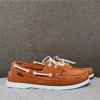 Мужская аутентичная обувь для доков Sebago - Кожаные туфли-лодочки премиум-класса на шнуровке с острым носком AB004
