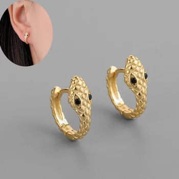 Новые дизайнерские маленькие серьги-кольца из нержавеющей стали для женщин в форме животных, змей, золотые серьги в стиле панк, вечерние украшения