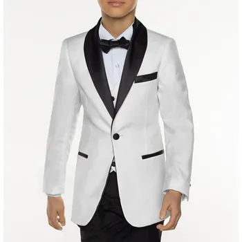 Новый мужской костюм на заказ, белые мужские костюмы на выпускной бал с одной пуговицей, 1 шт. (куртка) Деловой мужской костюм