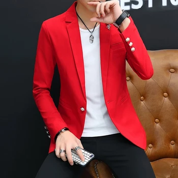 Новый мужской костюм небольшого размера, корейская версия подросткового офисного красивого однотонного костюма, мужское повседневное пальто