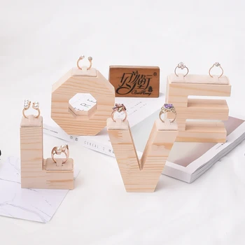 Новый стиль, кольцо из массива дерева, подставка для ювелирных изделий, подставка для колец в стиле Word Love