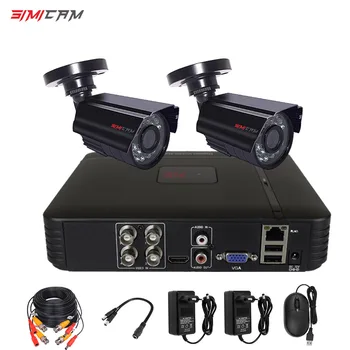 Система видеонаблюдения CCTV Камера Безопасности Видеомагнитофон 4CH DVR AHD наружный Комплект Камера 720P 1080N HD ночного видения 2mp комплект