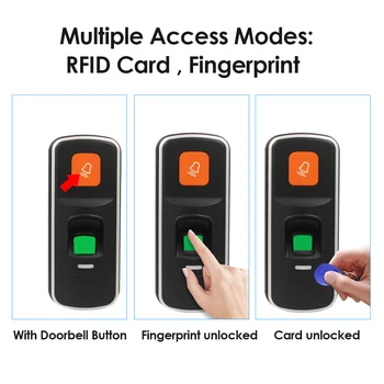 Система контроля доступа 1000 пользователей RFID 125 кГц, Считыватель биометрического контроля доступа, отпечаток пальца с поддержкой карты управления WG 26