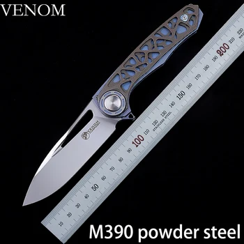 Складной титановый нож VENOM M390, нож из порошковой стали Для Мужчин, Портативный нож для самообороны, Инструменты для выживания в кемпинге