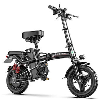 Складной Электрический Велосипед С двойным дисковым тормозом на литиевой батарее, Маленький Самокат, Двухколесный, Для взрослых, для двух человек, Электрический