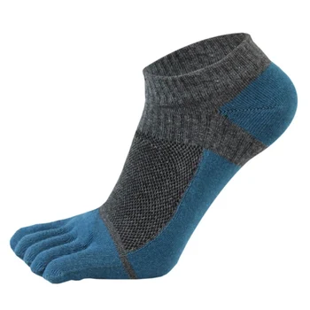 Спортивные Носки Мужские Тонкие с разрезом на пять пальцев, Короткая сетчатая строчка, цветные носки на пять пальцев