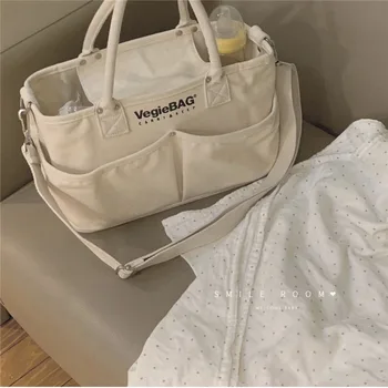Сумки для подгузников MILANCEL Холщовая сумка на липучке, прочная сумка для матери и ребенка, модные сумки для подгузников с ремнем через плечо