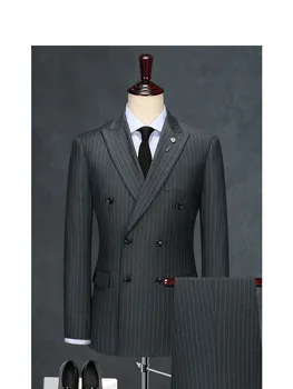 Сшитое на заказ Свадебное платье Жениха, Блейзер, брюки, деловые Классические брюки высокого класса SA04-56999