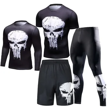 Тренировочный комплект для фитнеса MMA Boxing Sanda, Мужской Быстросохнущий Спортивный костюм для Медленного бега, Дышащая рубашка, Мужской комплект для бега