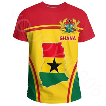 Флаг события Африканского региона Гана, Повседневная Свободная мужская футболка, Лето, Короткий рукав, круглый вырез, 3D принт, уличный стиль