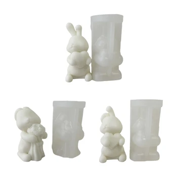 Форма для изготовления свечей, 3D Форма для мыла для свечей, Форма для литья кролика из эпоксидной смолы